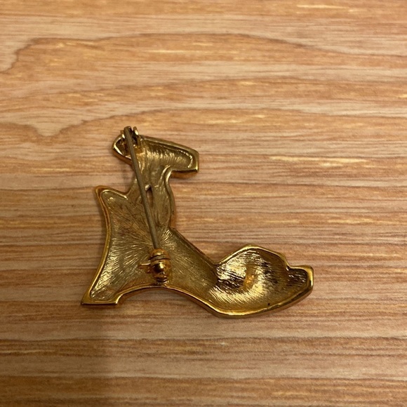 Women’s Vintage Pink With Rhinestones Wedge Open Toe Sandal Brooch. - Picture 2 of 2